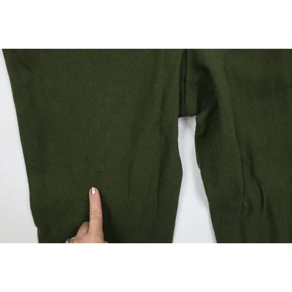 Vintage 60s Streetwear Mens 36x34 Wool Whipcord Wide Leg Buckle Back Pants USA